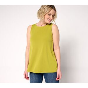 Tolani Women's Top Petite PS Essentials Liquid Knit A Line Tank Yellow